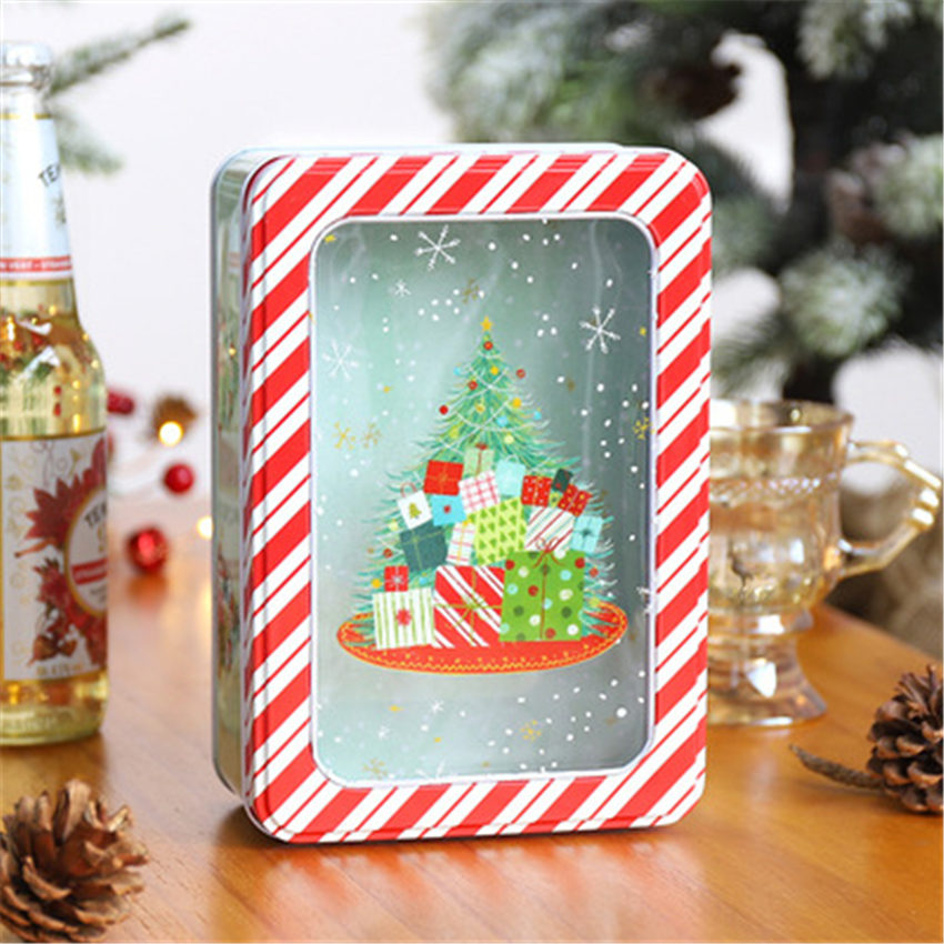 Emballage de noël en fer, boîte à bonbons, joyeux noël, bonhomme de neige, fête, décoration de bonbons Cookies faits à la main: E
