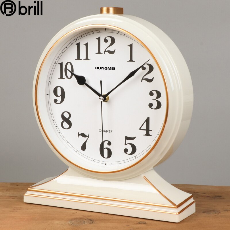 Large Desk Clock Silent Watch Retro Living Room Antique Table Clock Bedroom Decorative Items for Home Unique 50