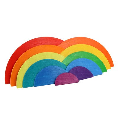 Baby Spielzeug 12Pcs Regenbogen Blöcke Kinder Große Kreative Regenbogen Bausteine Holz Spielzeug für kinder Montessori Pädagogisches Spielzeug: 11 splint meniscus