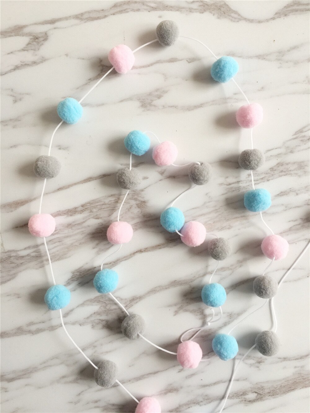 3m wollen bollen handgemaakte slaapkamerdecoratie muurdecoratie huisdecoratie ornament hangende babykamer pompom slinger decoratie kinderkamer kinderen: 014
