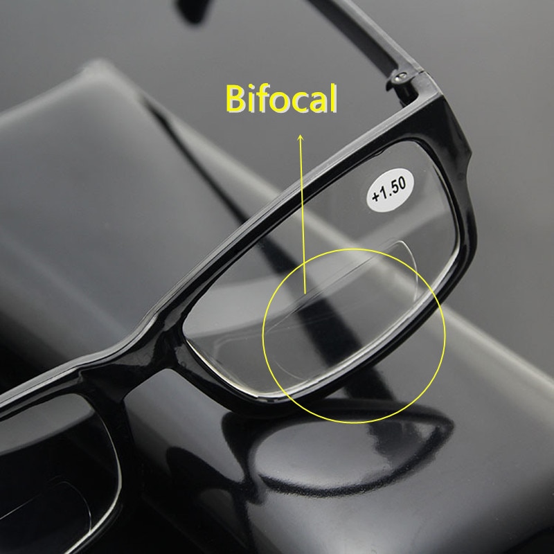 Bifocale Leesbril Mannen Vrouwen Plastic Presbyope Bril Lichtgewicht Mini Zwart Progressieve Multifocale