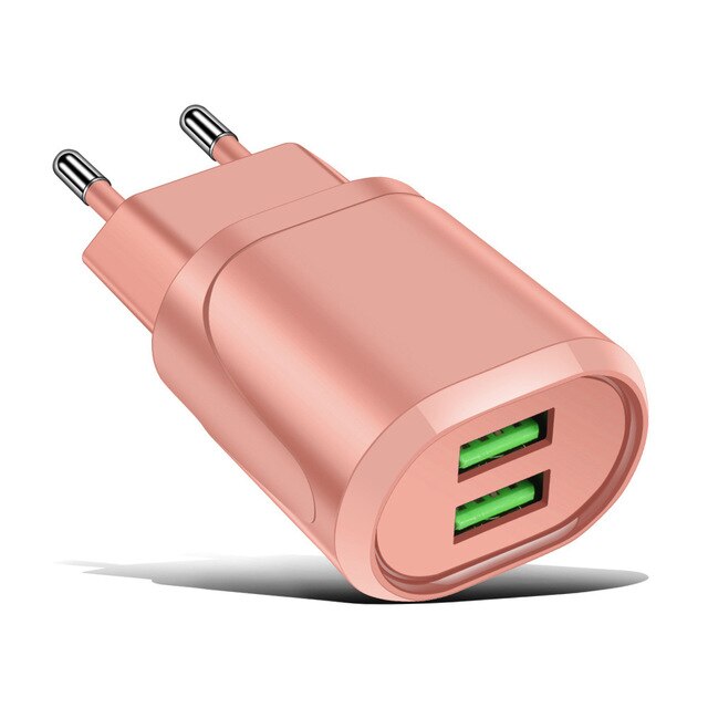 Dual Usb Ladegerät 5V 2,1 A 2 Port Flüssigkeit Shell Telefon Adapter Universal Usb Geräte Netzteil Lade für samsung Xiaomi Huawei: Pink charger