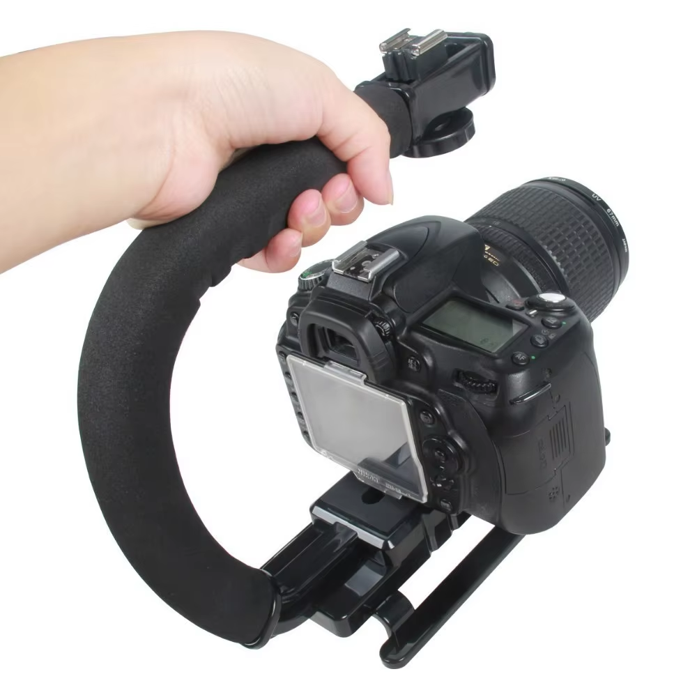 Universell kamerastabilisator u-formad dv handhållen c-frame fotografering gimbalstabilisator för dslr, slr, dv-kameror mobiltelefon