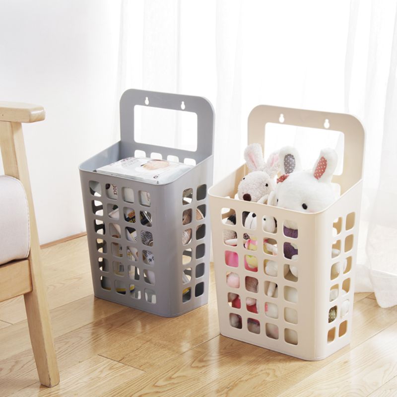 Suction Suspension Basket Wall Mounted Clothes Large Dirty Laundry Storage Organizer Plastic Garment Bin