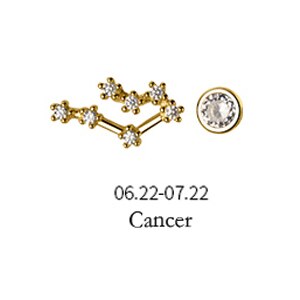 MloveAcc 12 Konstellation Stern Asymmetrie Ohr Studs Kristall Sternzeichen Wassermann Krebs Skorpion Piercing Stud Ohrringe für Frauen Mädchen: Cancer