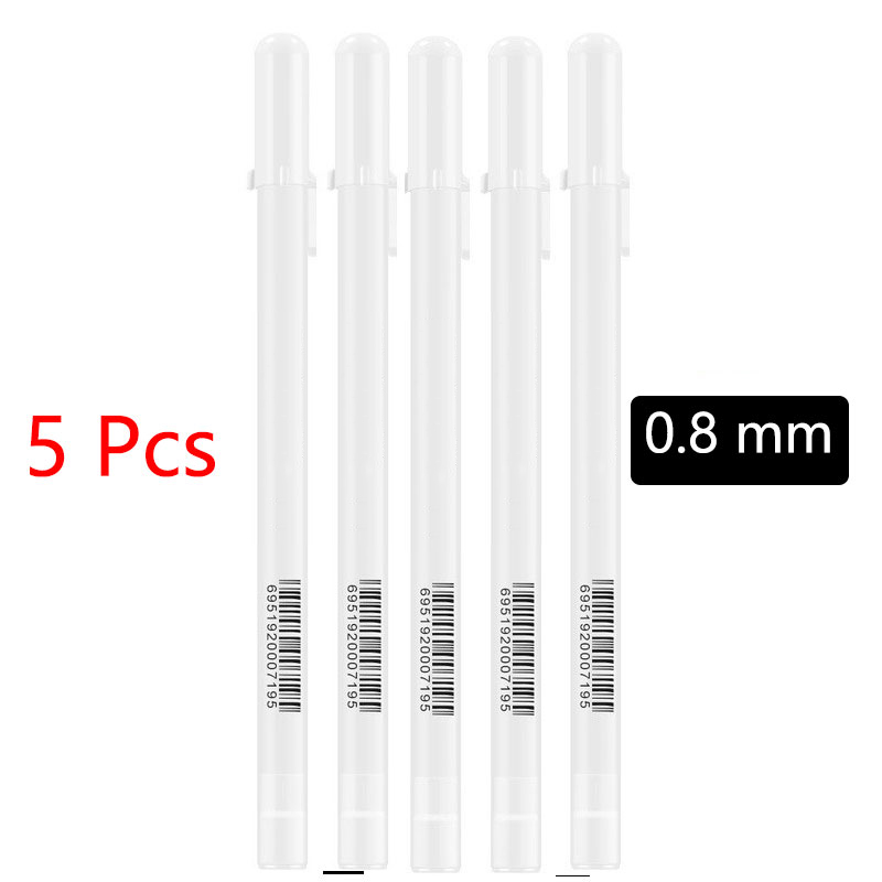White Marker Pens 0.8/1/2/2.8/5mm Oily Waterproof White Gel Pen DIY Graffiti Sketching Markers Stationery Wrting School Supplies: Red
