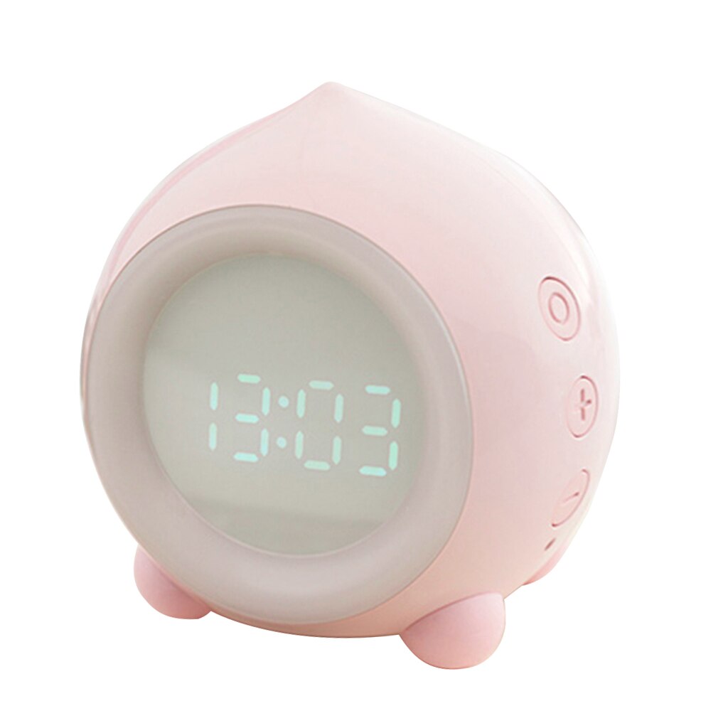 Digital Cute LED Alarm Clock Modern Night Light Clock Desktop Table Decor Voice Control Snooze Function Desk