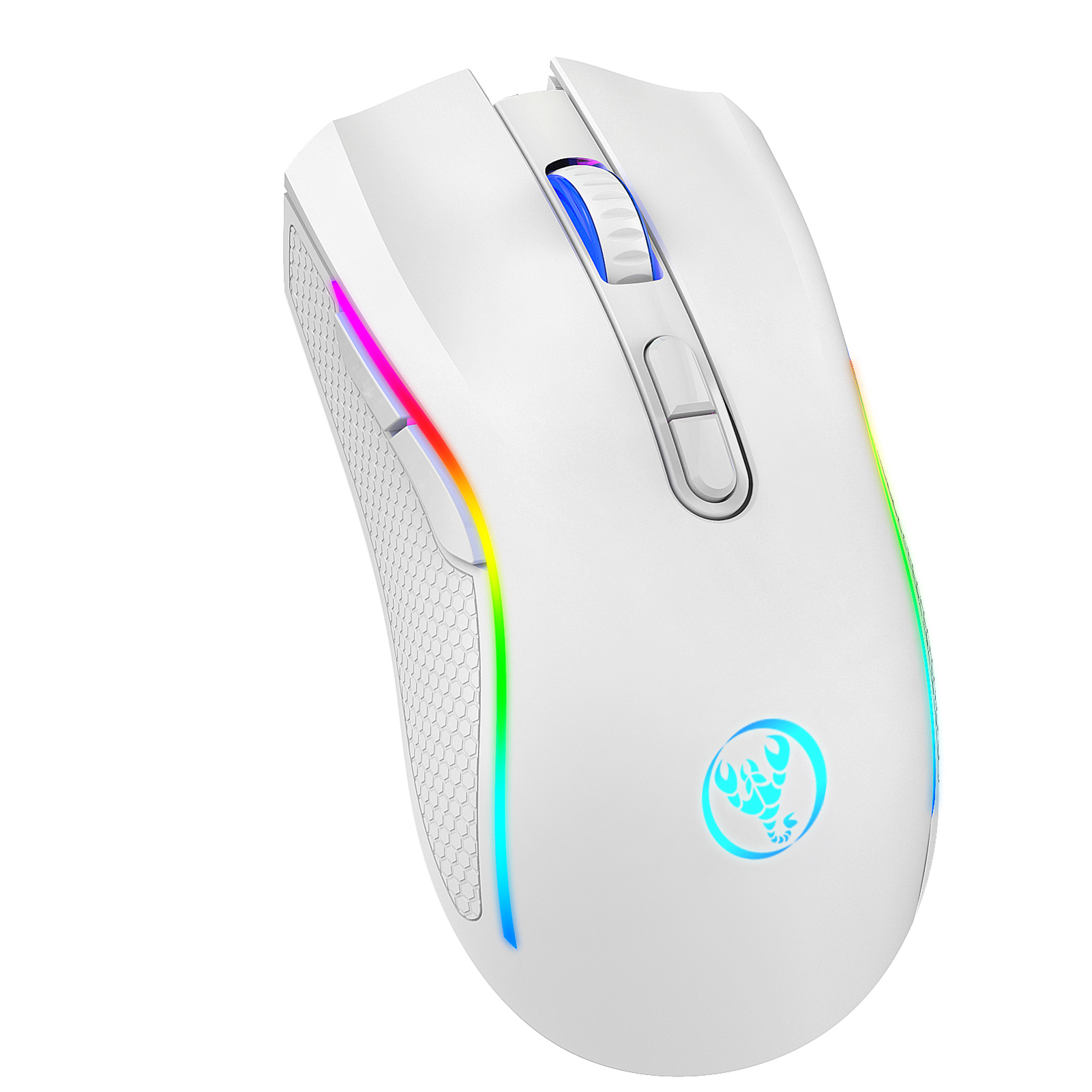 HXSJ T69 2.4G bezprzewodowa mysz mechaniczna mysz do gier RGB ergonomiczna 7 programowalnych przycisków mysz 4800 DPI dla graczy biurowych