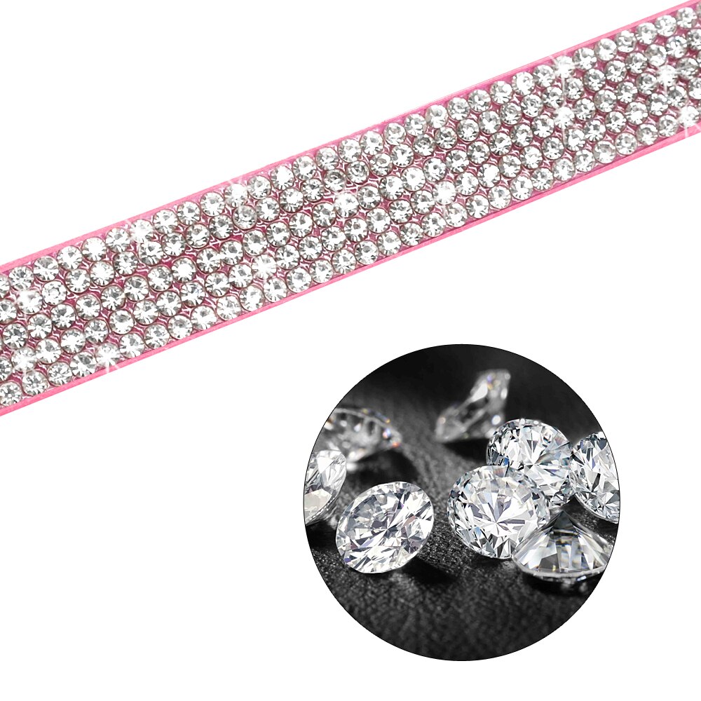 Mode Strass Hondenriem Huisdier Bling Shiny Kat Puppy Walking Riemen Lood Voor Kleine Honden Katten Chihuahau Yorkshire Teddy 120 cm