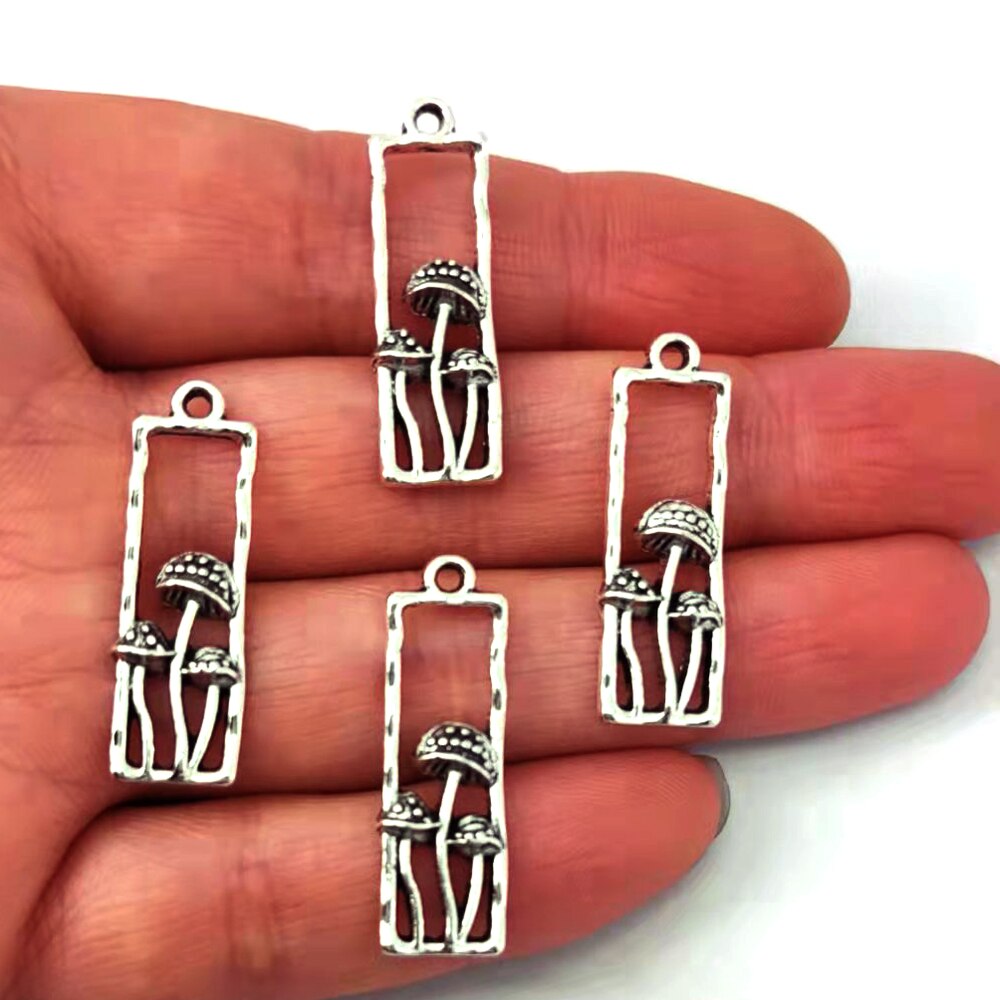 5 uds lindo tres setas bosque colgante encanto joyería de setas fantasía elfos encantos de hadas bosque para DIY mujeres hombre Accesorios
