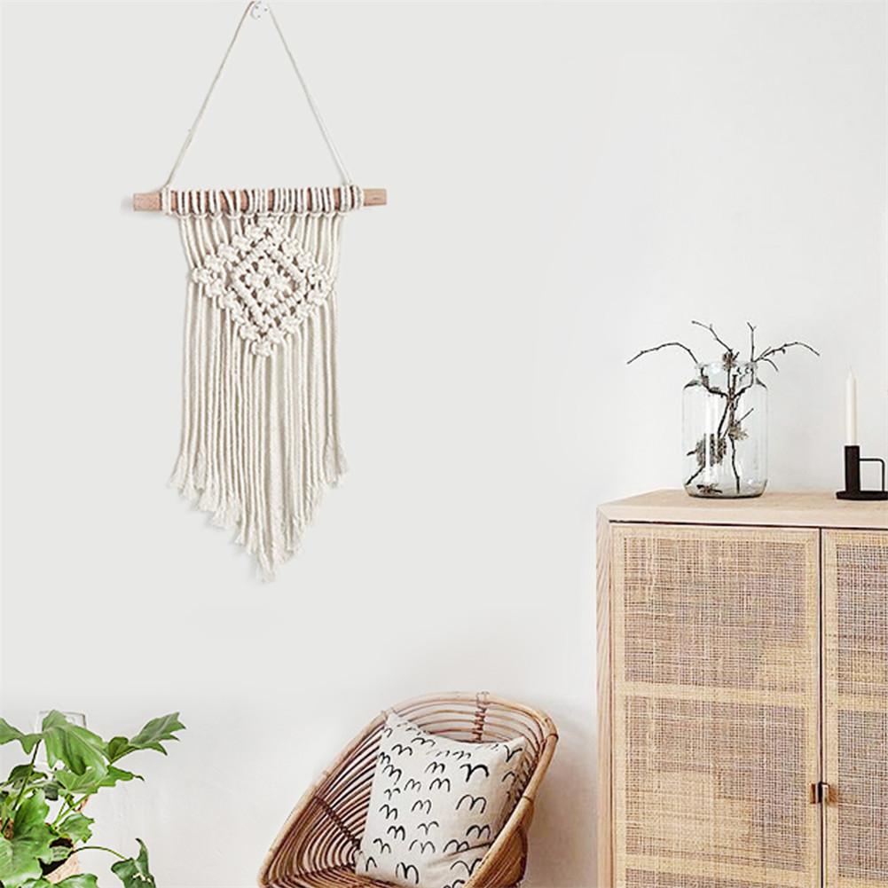 Boho Wall Hanging Macrame Handwoven Tassel Tapestry Decorative Wall Hanging Dream Catcher Pendant For Living Room Bedroom Decor