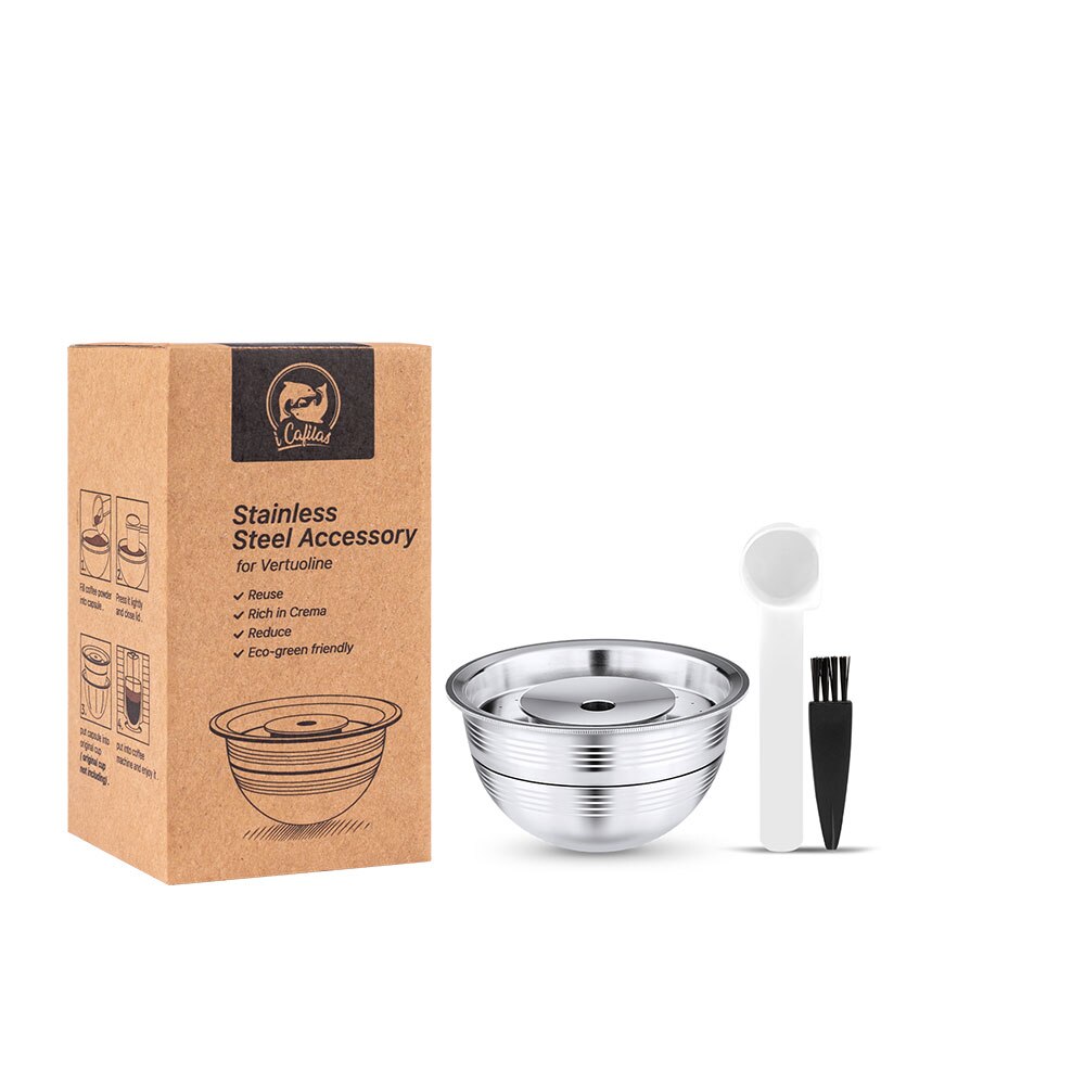 RECAFIMIL Wiederverwendbare Kapsel Für Nespresso Vertuo Nächsten Kaffee Filter Espresso Vertuoline Barista Accesorios Stahl Schote Große Tasse: 1 Kapsel