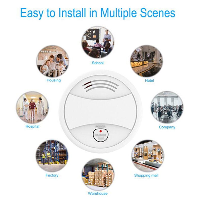 Tuya WIFI Smoke Detector Smart Smoke Alarm Home Security Alarm System Fire Alarm Smart Life Work With Google Home