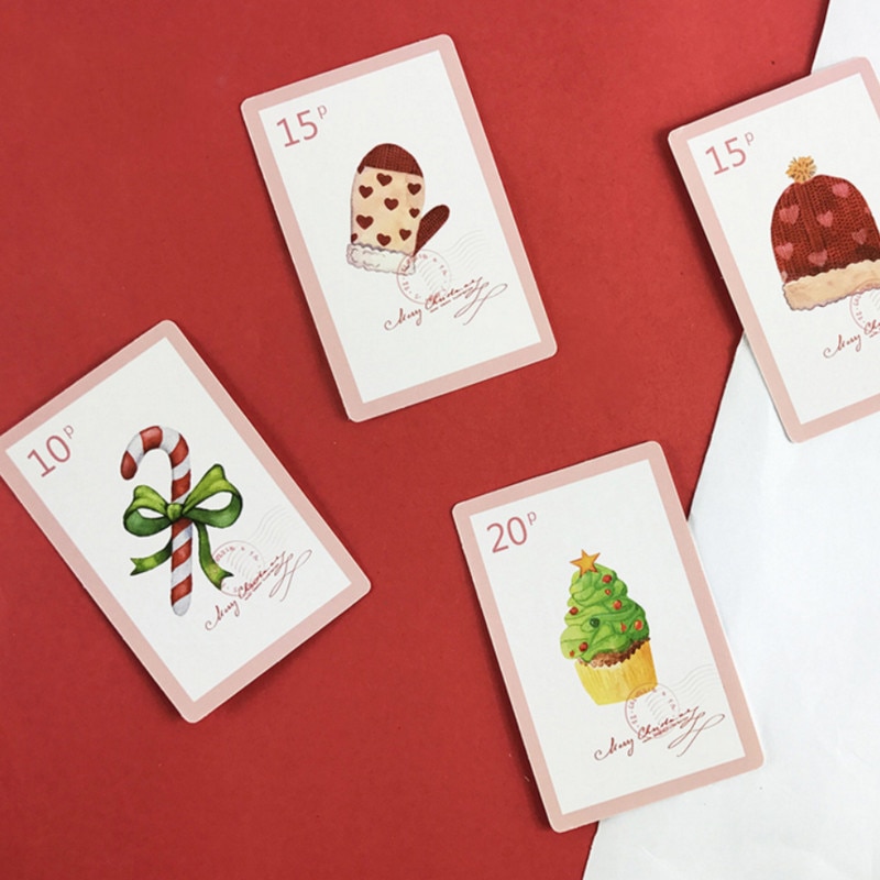 5.2*8cm 54pcs Mini Card Merry Christmas stamp cards Lucky Love valentine Christmas Party card party invitation