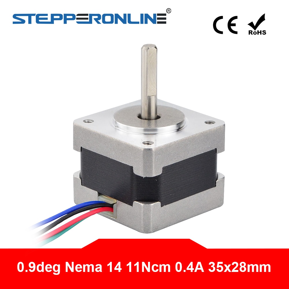 Nema Motore Passo-passo 14 11Ncm/15.6oz.in 0.9deg (400 passi/giro) 0.4A Bipolare 4-piombo FAI DA TE CNC 3D Stampante
