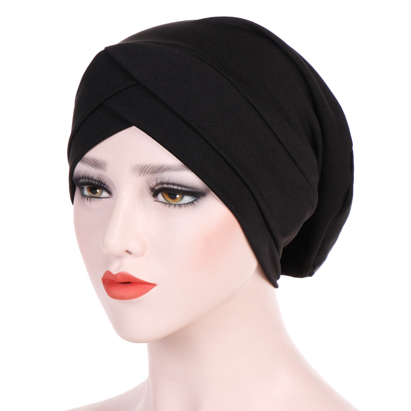 Musulman croix écharpe intérieure Hijab casquette islamique coiffe de tête chapeau bandeau Turban tête écharpe foulard femmes musulman Hijab bandeau: 1