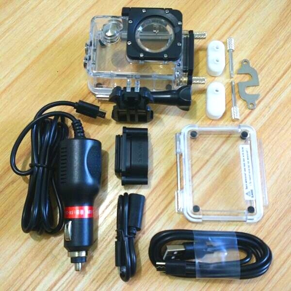 Carcasa impermeable de cámara Clownfish para SJCAM Original SJ4000 SJ5000 Sj9000 c30 C30R EKEN H9 R con cargador de coche para motocicleta: C30 H9