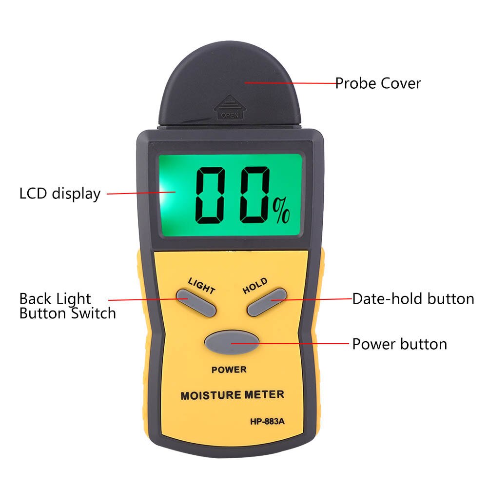 Handheld Portable Digital Wood Moisture Meter Hygrometer Timber Humidity Tester