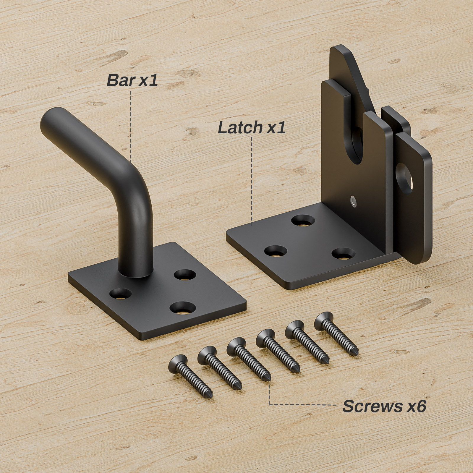 Pestillo de puerta automático para valla de madera, cerradura de puerta autoblocante, palanca de gravedad para puerta de valla de madera, pestillos de puerta, negro: Default Title