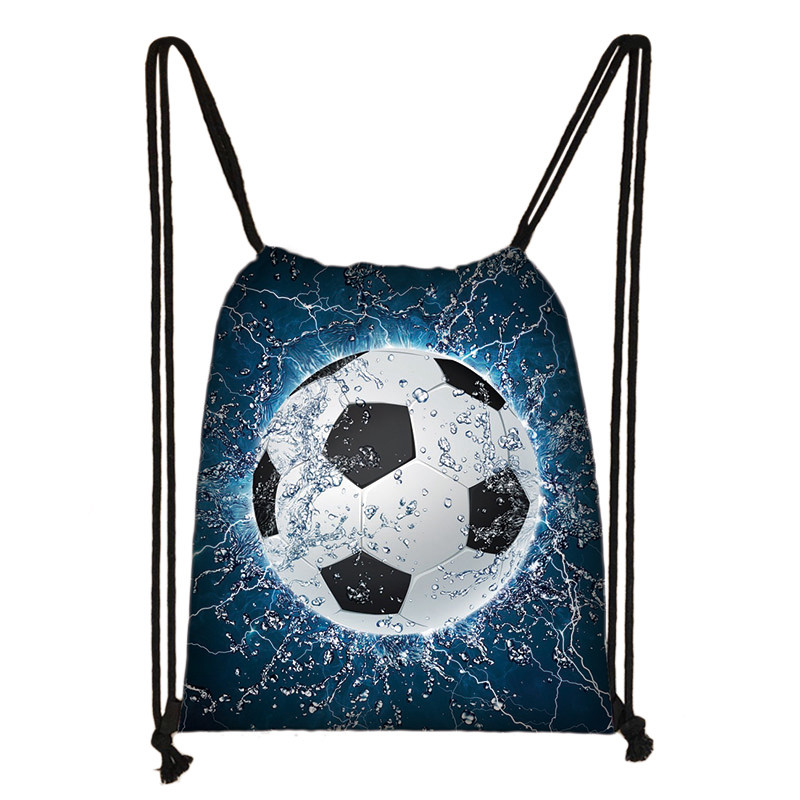 Footbally / Soccerly Druck Rucksack Männer Leinwand Reisetasche Teenager Jungen Kordelzug Schuhe Halter Kinder: skdzq01