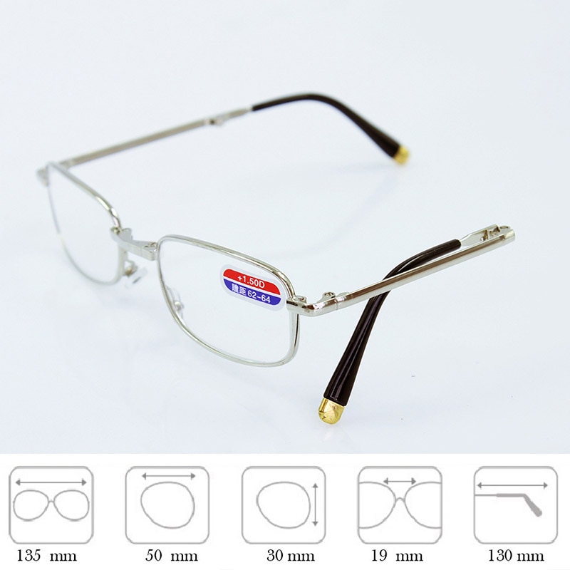 Foldbare klare mænd kvinder læser briller lynlåsetaske med bælteklips presbyopisk unisex briller  +1.0+1.5+2.0+2.5+3.0+3.5 +4.0