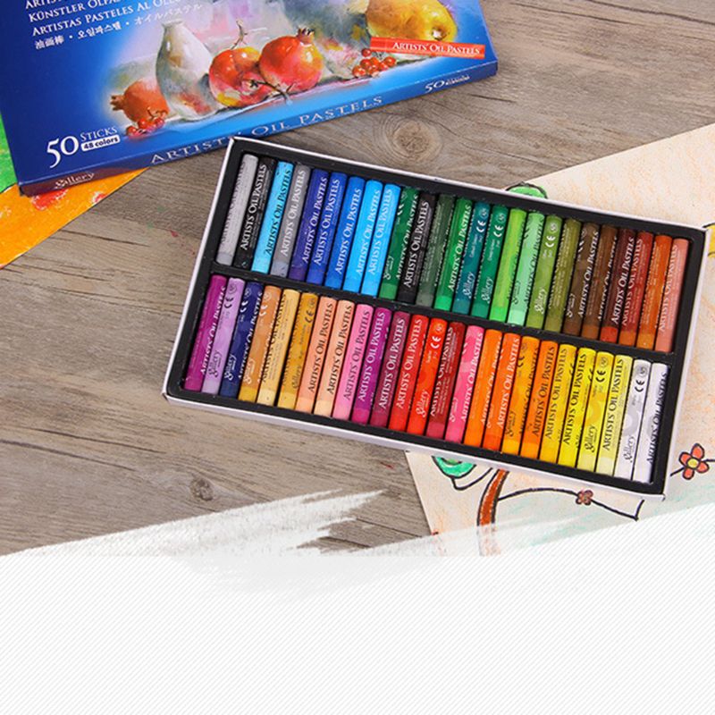 48 farver oliepastel til kunstnerstuderende graffiti blødt pastelmaleri tegning pen skolepapir