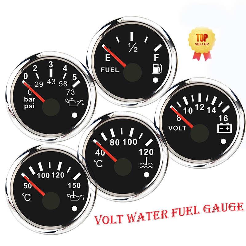 Punkt alarmowy licznik samochodowy miernik pojazdu 12V samochód 52mm termometr do wody prasa do oleju wskaźnik ciśnienia paliwa Volt dla Motorcycle Boat