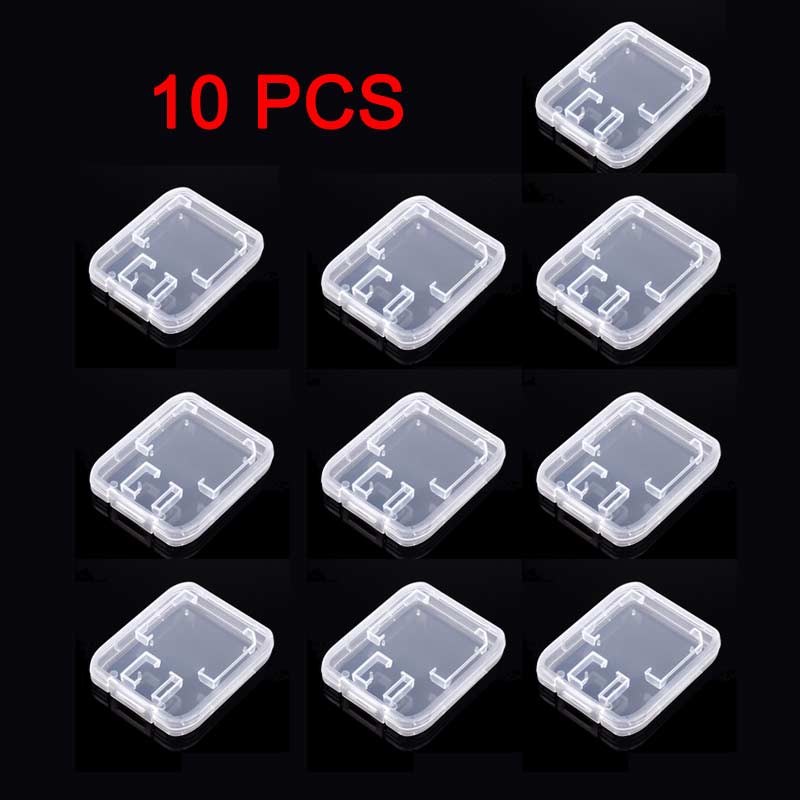 Étui pour cartes Sd, blanc, Transparent, Standard, SDHC, Microsd, boîte de protection, rangement pour cartes tf,