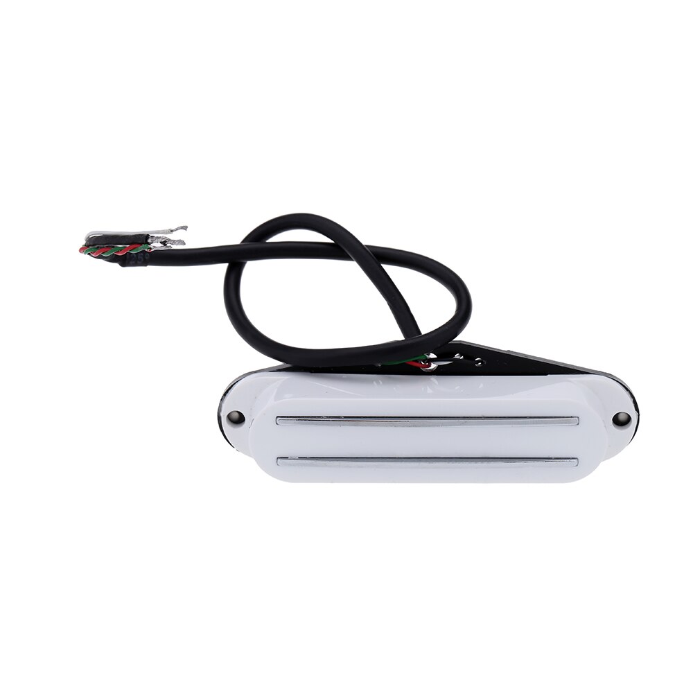 Lightweight and Dual Rail Single Coil Humbucker Pickup 4 Wire for Electric Guitar: White