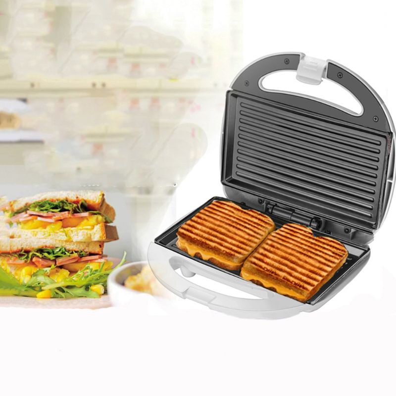 Elektrisk vaffel maker non-stick justerbar temperatur kontrol bagning rustfrit stål dobbeltsidet sandwich morgenmad maskine