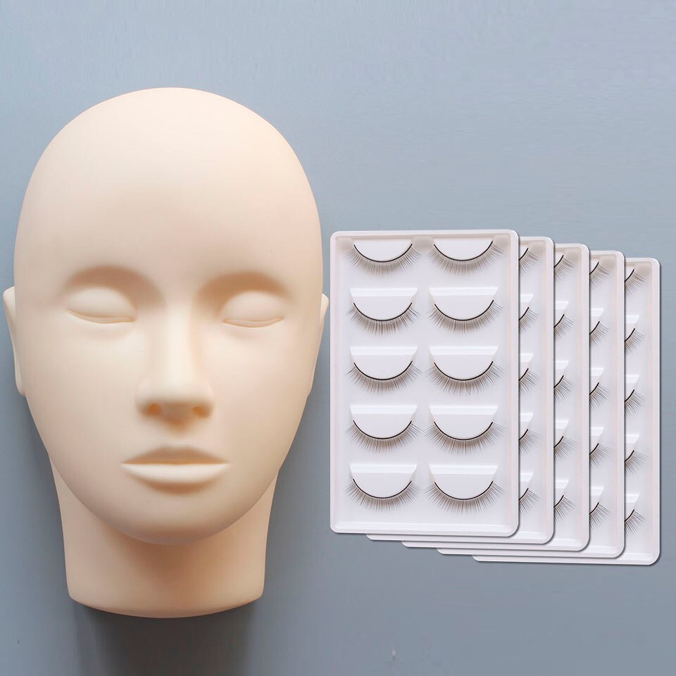Pro Training Mannequin Platte Kop Praktijk Make Up Wimpers Wimper Extensions, Opleiding Hoofd Oefenpop Kosmetiek Pop Hoofd