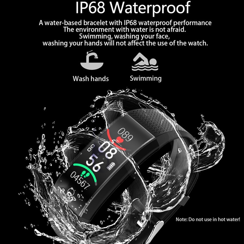 Smart Bracelet Body Temperature Watch Fitness Tracker Bracelet IP68 Waterproof Sport Pedometer Fitness Bracelet Blood Pressure