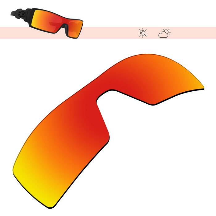 Glintbay Polarized Replacement Sunglasses Lenses for Oakley Oil Rig-Multiple Options: Fire Red Mirror