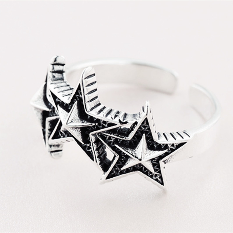 Anelli con stelle in argento sterling 925 per accessori di gioielli di lusso per fidanzamento di nozze da donna all'ingrosso