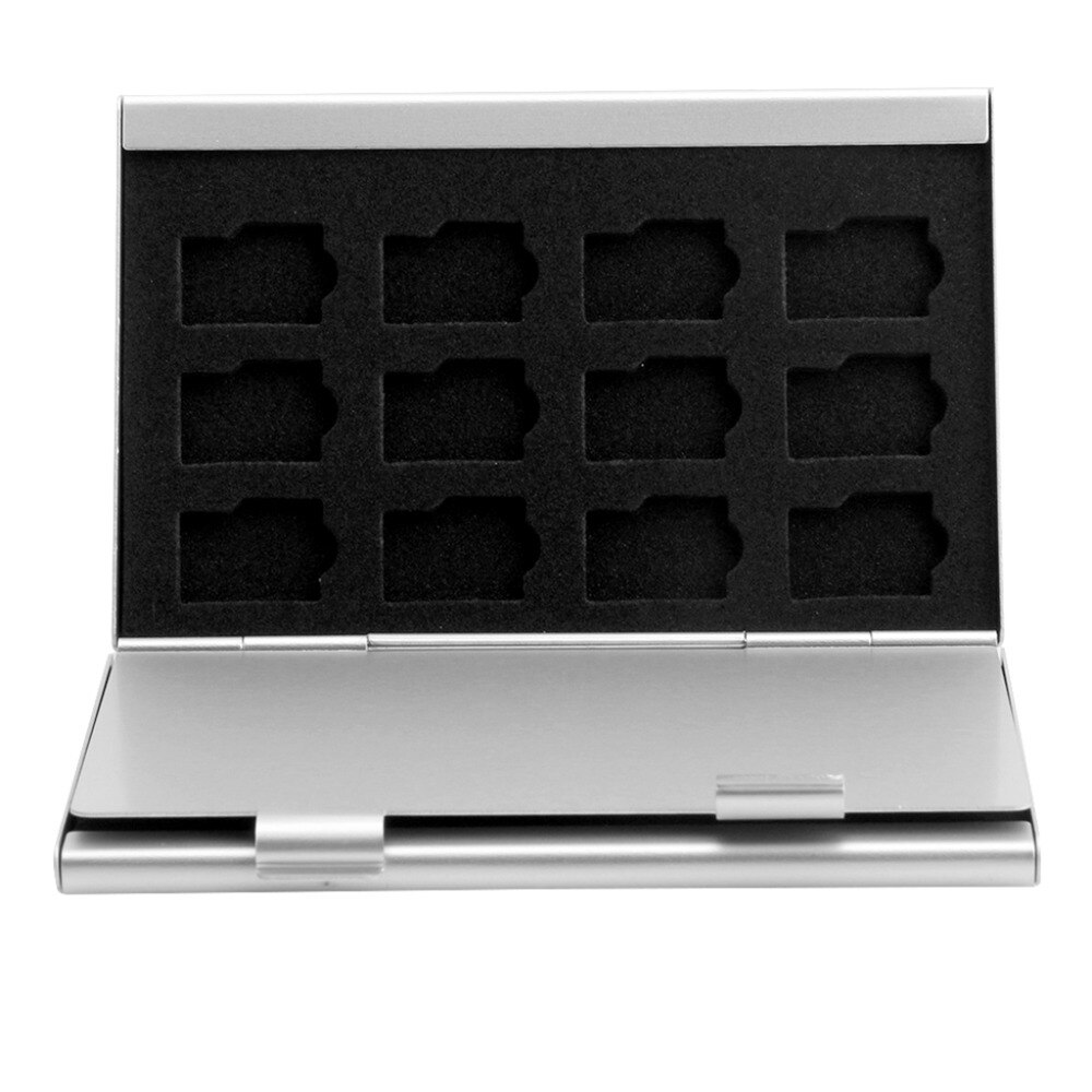 Zilver Aluminium Memory Card Storage Case Box Houder Voor 24 TF Micro SD Kaarten C26