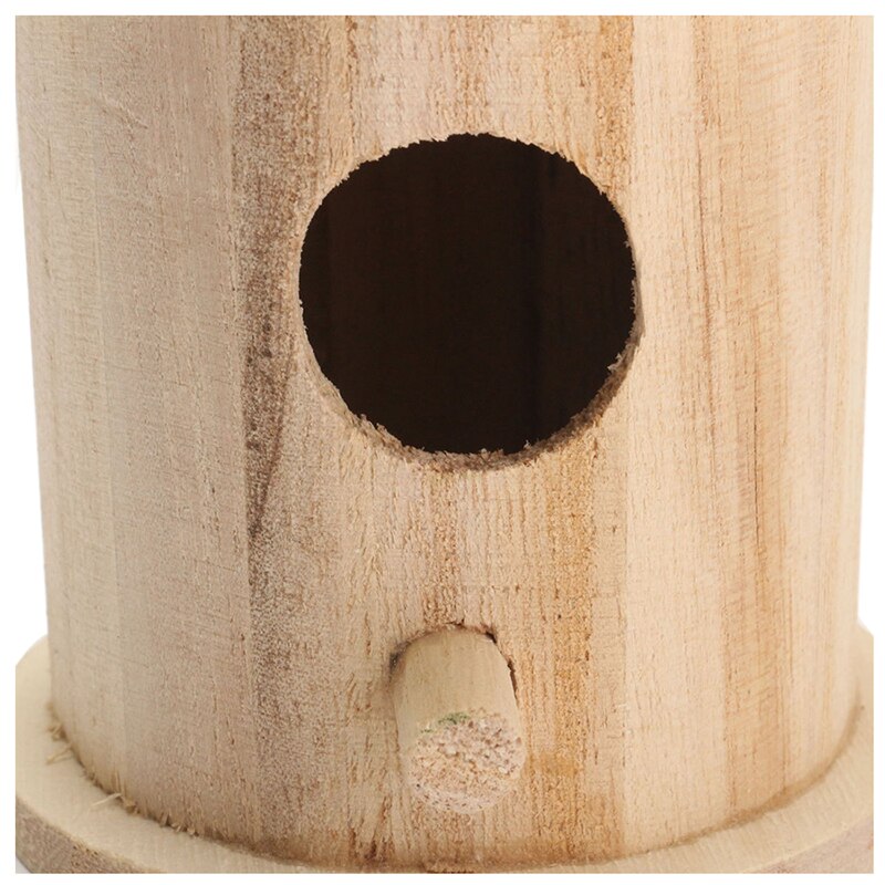 Houten vogelhuisje vogelhuisje hangend nest nestkastje met haak huis tuin decoratie houtkleur maat :16cm * 7.8cm