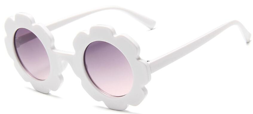 freundlicher Sonnenbrille UV400 Runde freundlicher Sonnenbrille Sommer Niedliche Party Baby Auge Gläser Kleines Mädchen Jungen Süssigkeit Farbe Gafas: C8 Weiß grau
