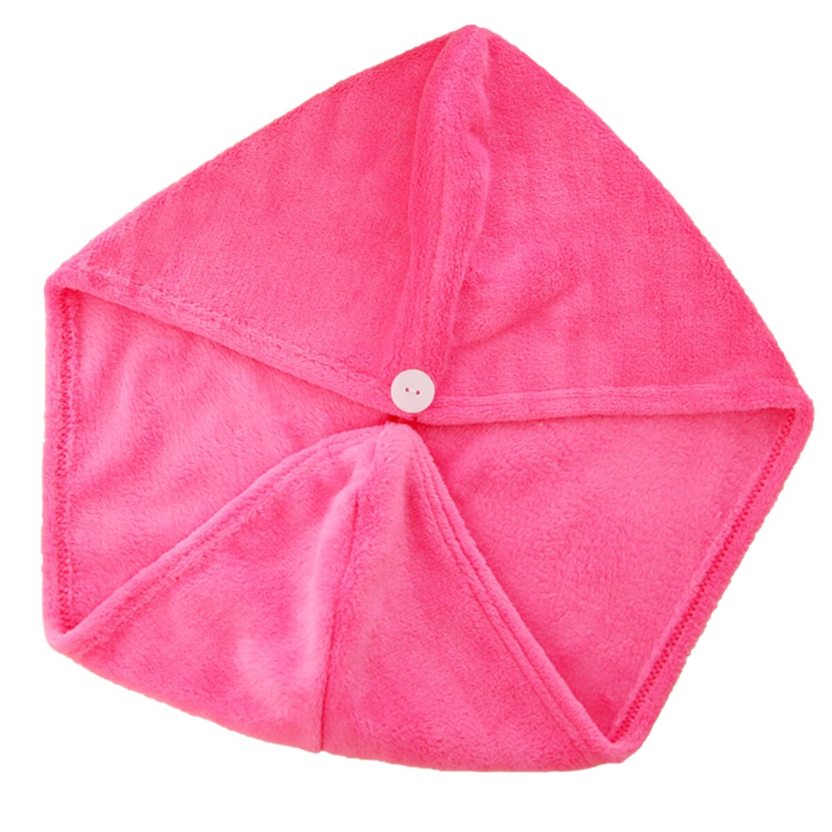 Korallfleece hår torr handduk superabsorberande turban handduk turban för kvinnor hår bad inlindad mössa: Rosröd