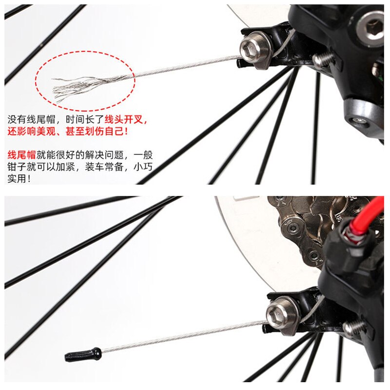 50Pcs Fiets Cable End Caps Draad End Core Caps Bike Brake Shifter Inner Cable Tips Crimps Mtb Racefiets fiets Accessoires