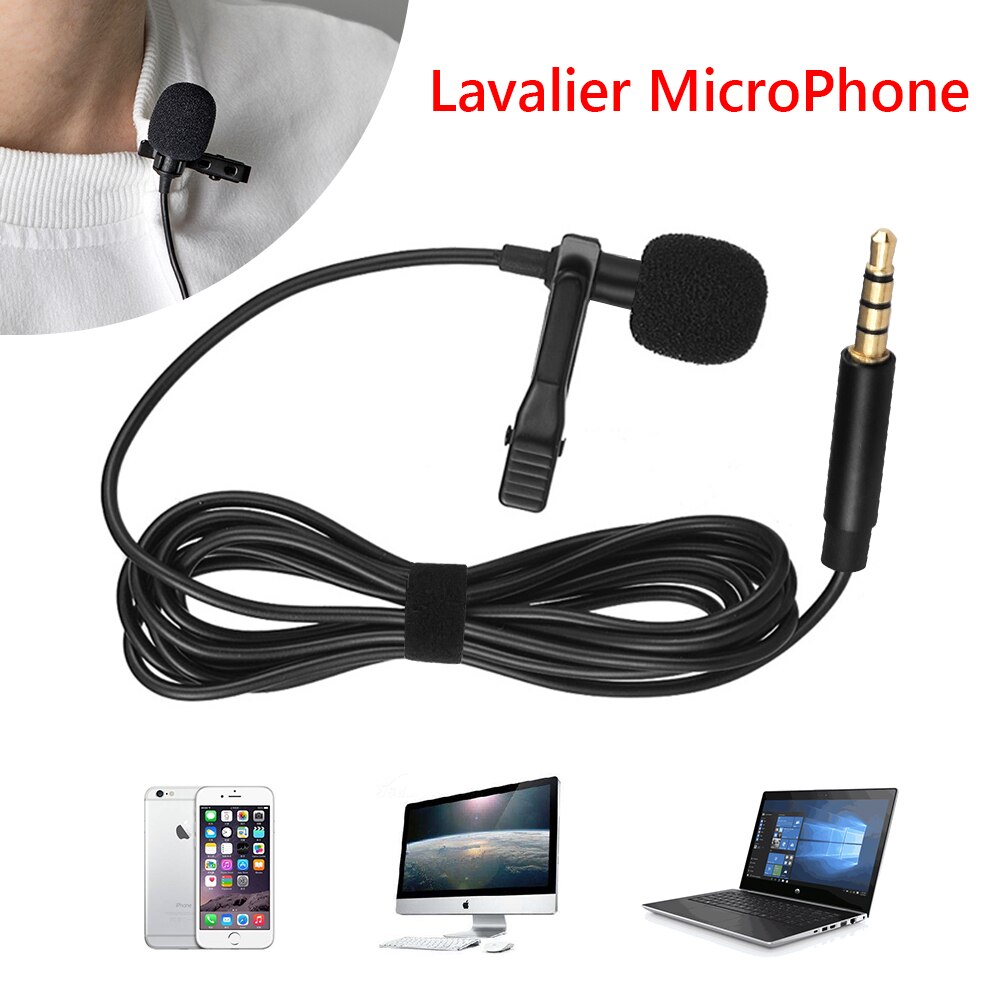 Mini USB Microphone Lapel Lavalier PC / Phone / Camera Mic Portable External Buttonhole Microphones for Phone Laptop Computer