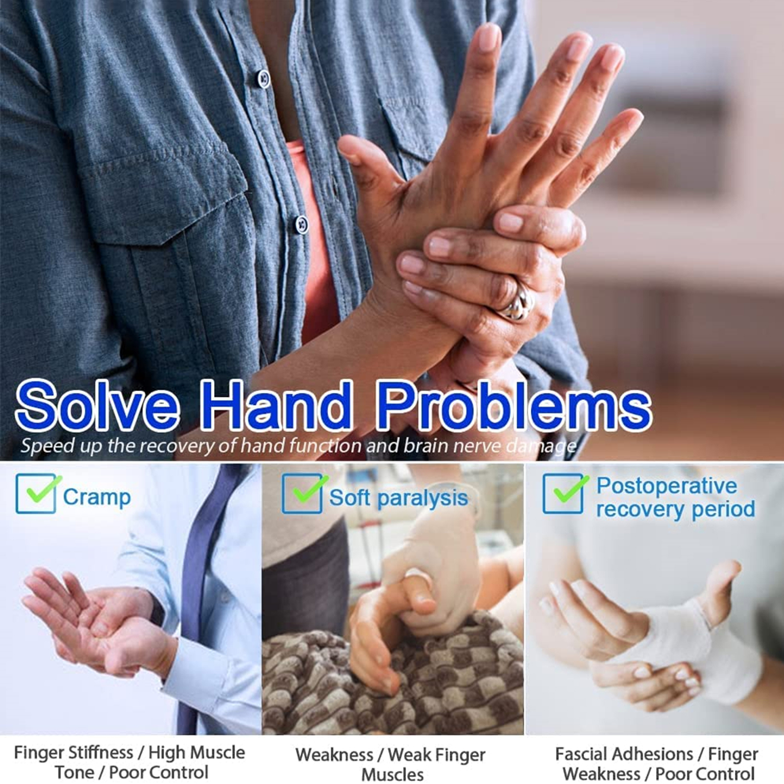 Intelligente Rehabilitation Roboter Handschuhe Hand Schlaganfall Halbseitenlähmung Hirninfarkt Handfunktion Ausbildung Finger Trainer Handschuh
