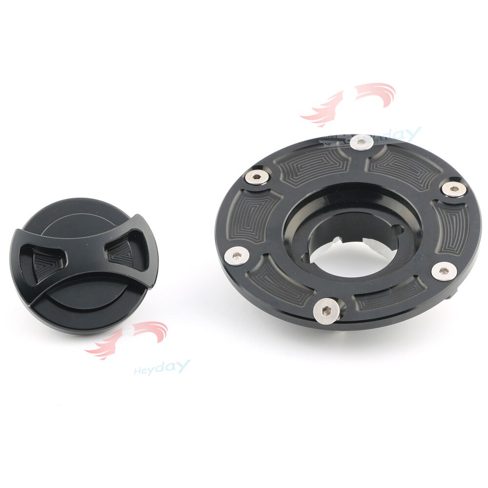Billet CNC Keyless Gas Fuel Tank Cap Cover For Aprilia RS125/RS250 All Years / RSV1000 Mille 1998 - 2000: black