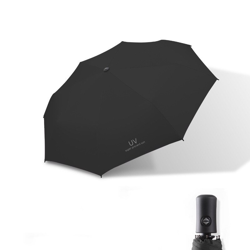 Xiaomi-paraguas automático para mujeres y hombres, sombrilla impermeable de color sólido, plegable, protección UV,: Negro