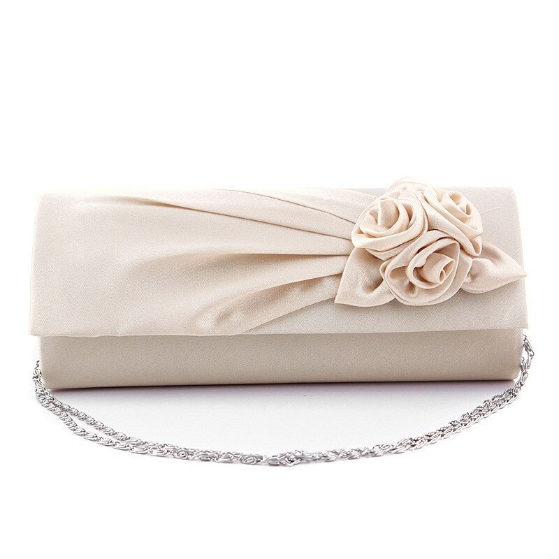 Wallike 2017 Moda Satin Evening Partido Prom Casamento Saco Da Bolsa Da Carteira das Mulheres Bolsa Da Senhora Forma Dura Rosas Cor Sólida embreagem