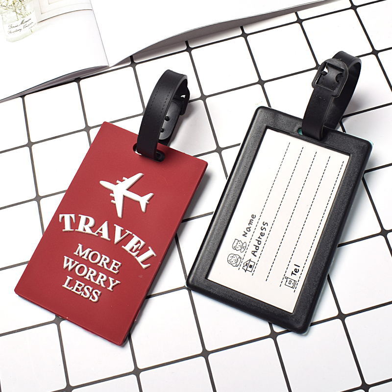 Aircraft Letter Luggage Tag Silica Gel Suitcase ID Address Holder Baggage Boarding Tag Portable Label