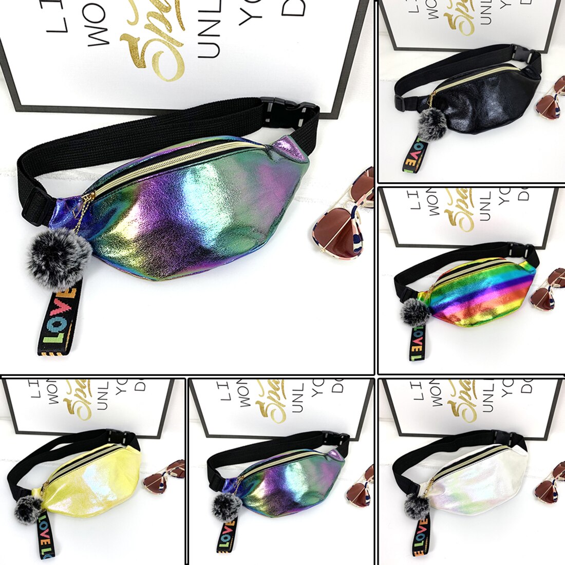 Peak Cool Lantejoulas estampada bolsa de cintura para mulheres 2020 moda fanny pack para meninas bolsas de ombro com cinto de ombro bolsa glitter para telefone