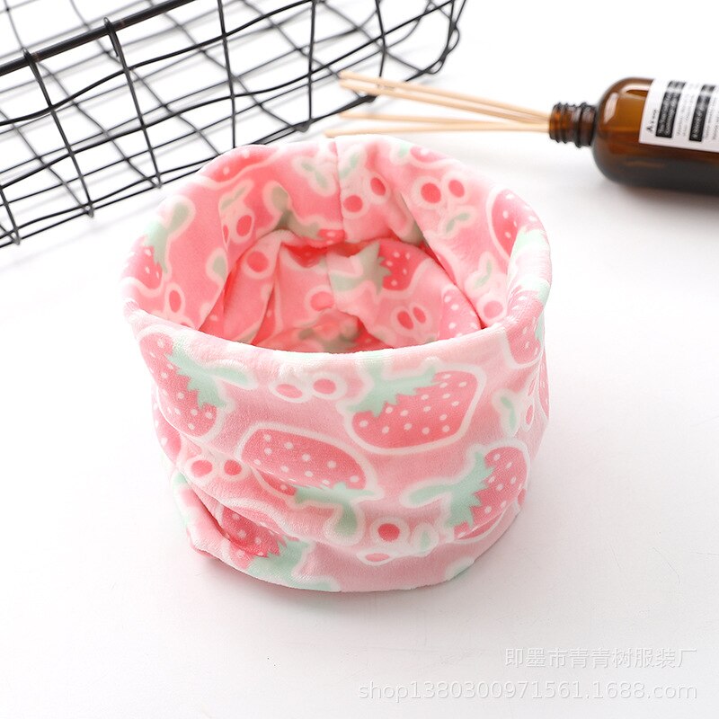 Euerdodo Kinderen Sjaal Kinderen Gezicht Cover Herfst Winter Baby Sjaal Katoen Jongens Meisjes Baby Sjaals Baby Kleding Accessoires: pink strawberry