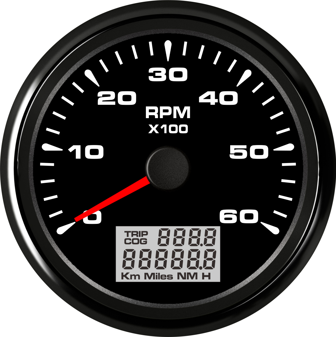 AD Universal 3000-8000RPM Tachometer Gauge Lcd Rev Counter With Trip Hour Meter Speed Ratio For Auto Truck Marine Boat Hourmeter: 902-00015 BN 6K