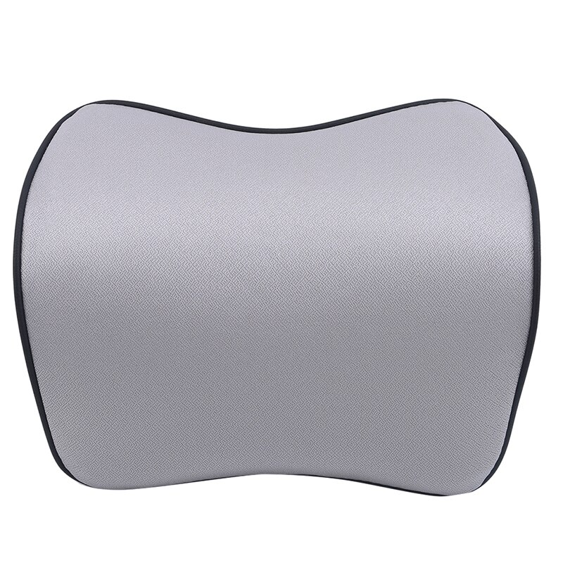 Car Pillows 3D Memory Foam Warm Car Neck Pillow PU Leather Car Seat Cushion Universal Lumbar Back Support Auto Accessories: gray