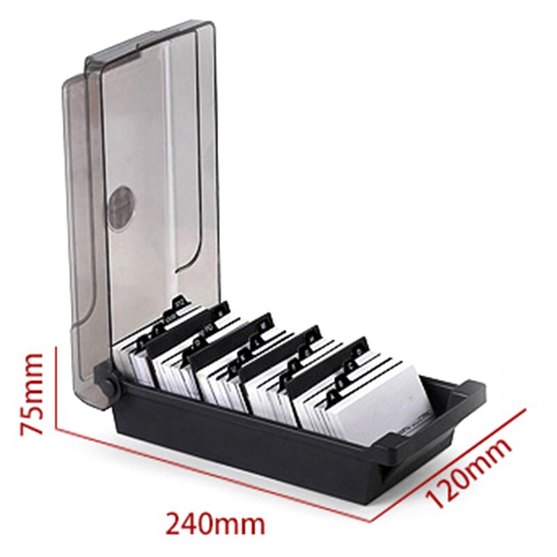 Plastic Business Card Holder Box for Desktop Business Card Storage Box File Index Card Storage Box